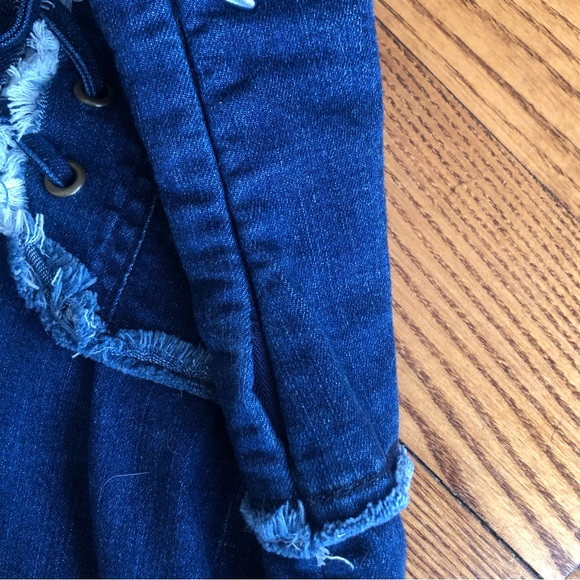 DENIM JEAN SKIRT CORSET TIE SKIRT FASHION NOVA - Picture 3 of 8